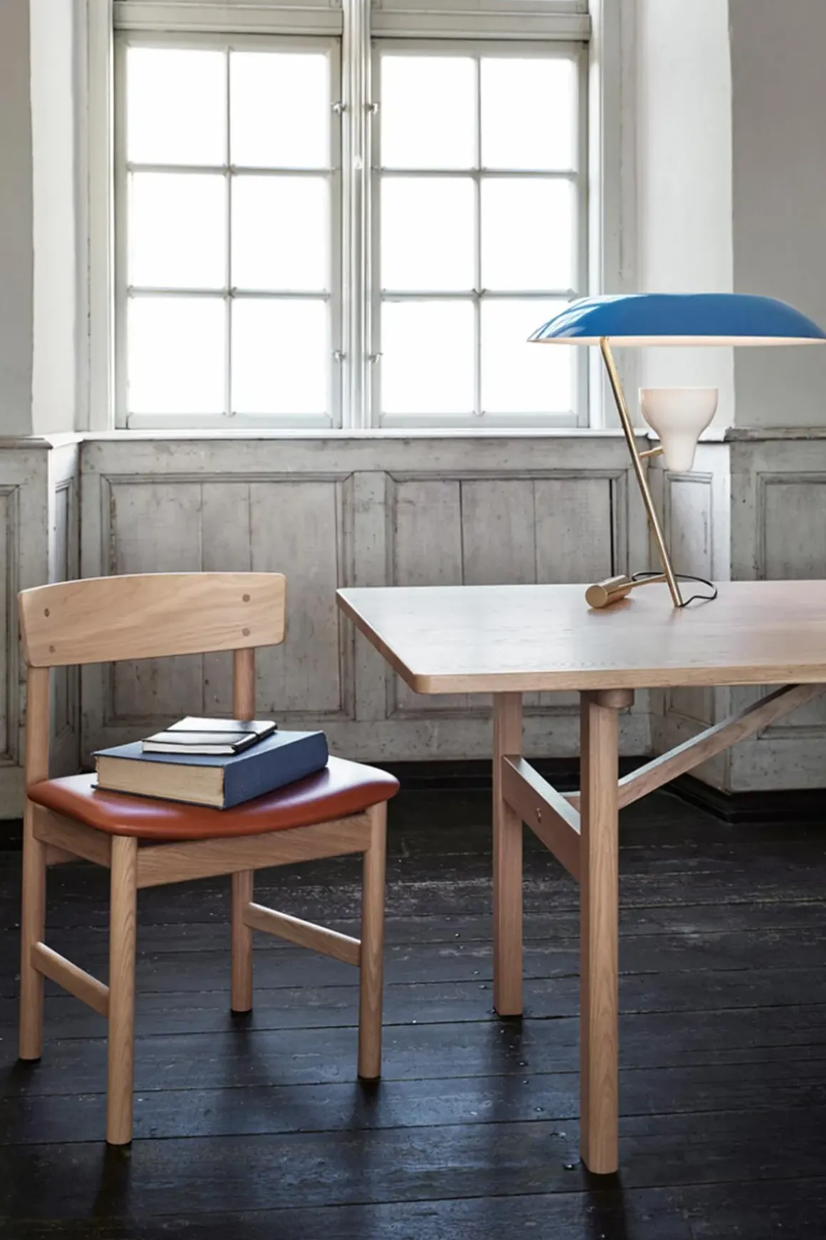 Spisestuestol - Mogensen Model 3236 Oljet Eik / 95 Cognac Lær