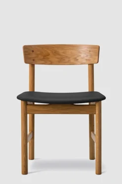 Spisestuestol - Mogensen Model 3236 Oljet Eik / 98 Sort Lær