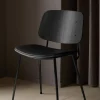 Spisestuestol - Søborg 3061 Sortlakkert/Krom Eik / 98 Sort Lær