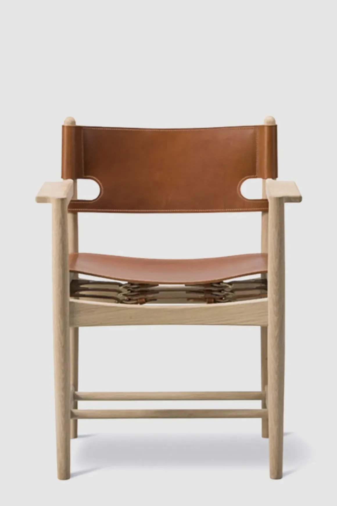 Spisestuestol - Spanish Dining Chair 3238 m/Arml. Oljet Eik / Cognac Lær