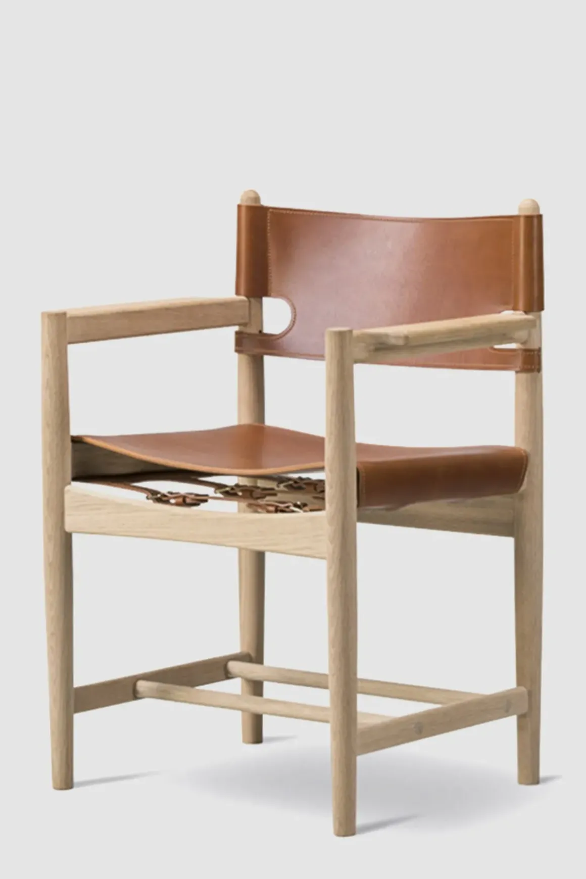 Spisestuestol - Spanish Dining Chair 3238 m/Arml. Oljet Eik / Cognac Lær