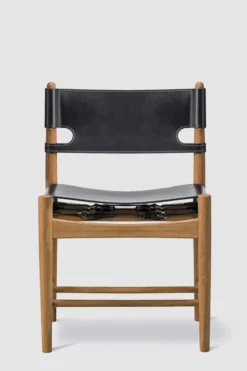 Spisestuestol - Spanish Dining Chair 3237 u/Arml. Oljet Eik / Sort Lær