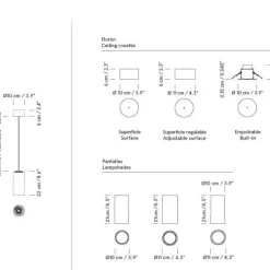 Taklampe - Cirio Lineal 5 heads White porcelain