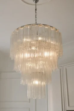 Taklampe - Fontaine Chandelier 4-layer Krom/Klar