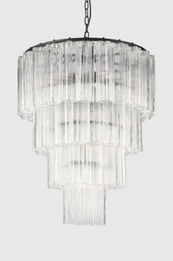 Taklampe - Fontaine Chandelier 4-layer Sort/Klar