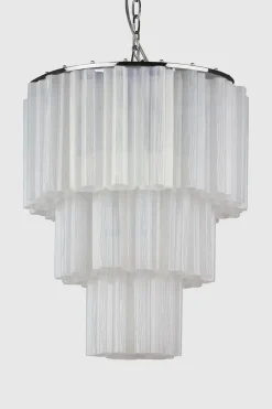 Taklampe - Fontaine Chandelier 3-layer Krom/Hvit