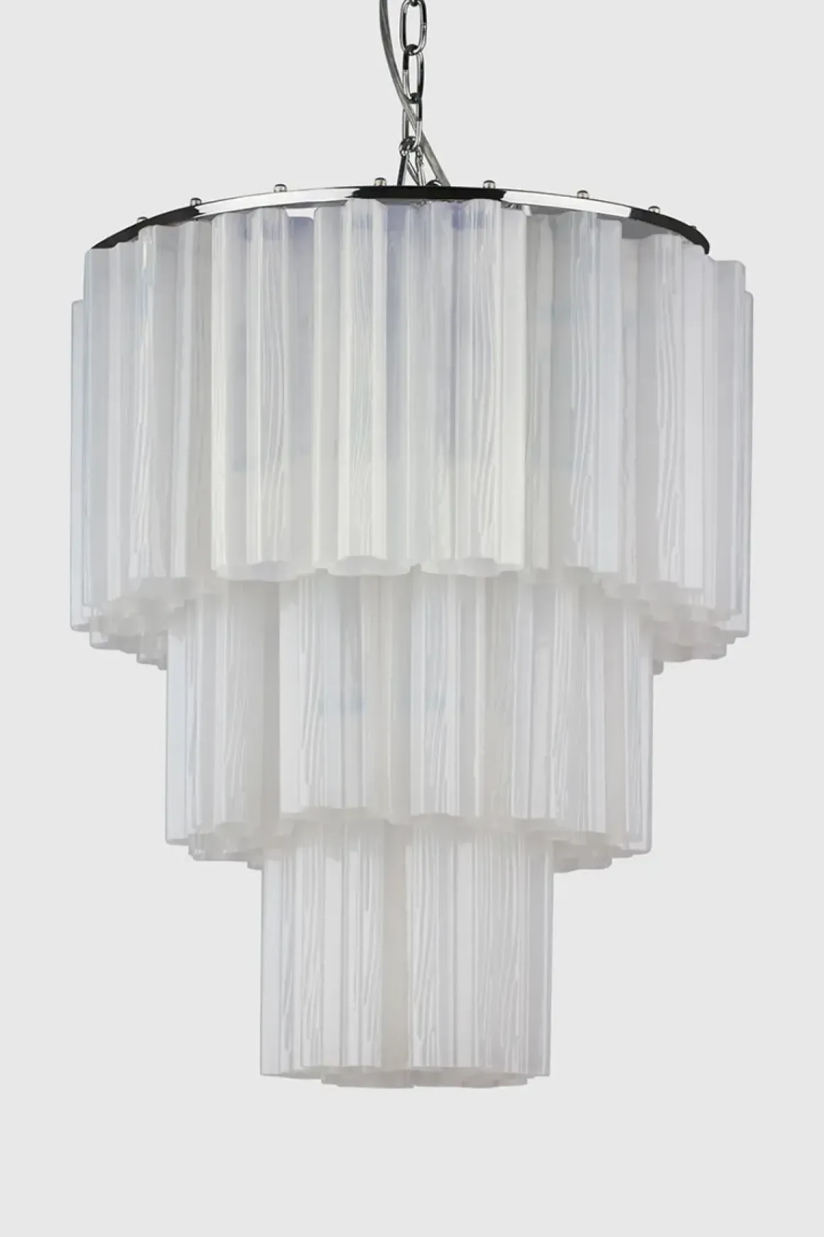 Taklampe - Fontaine Chandelier 3-layer Krom/Hvit