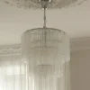 Taklampe - Fontaine Chandelier 3-layer Krom/Klar