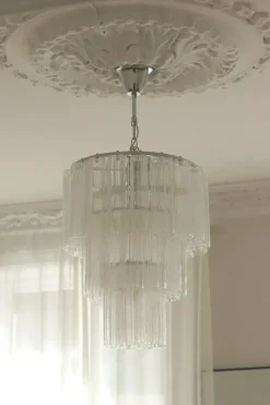 Taklampe - Fontaine Chandelier 3-layer Krom/Klar