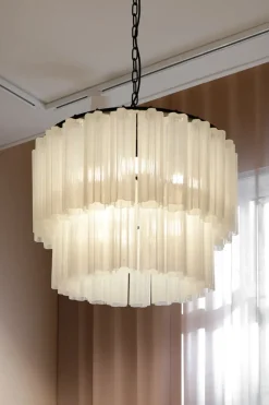 Taklampe - Fontaine Chandelier 2-layer Sort/Hvit