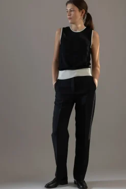 Topp - Classic Merino Tank Black Cream