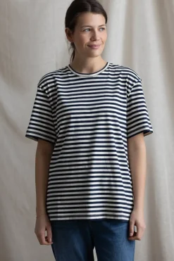 T-Skjorte - Classic Circular Tee Striped Mix Night