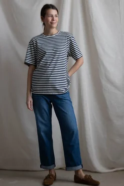 T-Skjorte - Classic Circular Tee Striped Mix Night