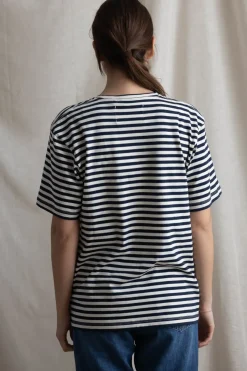 T-Skjorte - Classic Circular Tee Striped Mix Night
