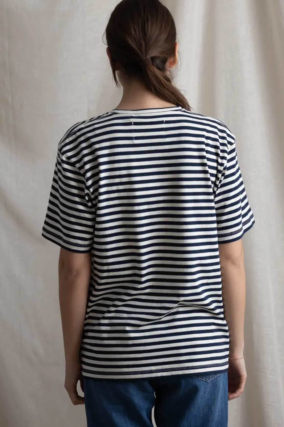 T-Skjorte - Classic Circular Tee Striped Mix Night