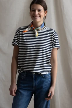 T-Skjorte - Classic Circular Tee Striped Mix Night