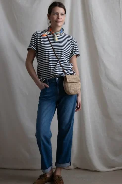 T-Skjorte - Classic Circular Tee Striped Mix Night