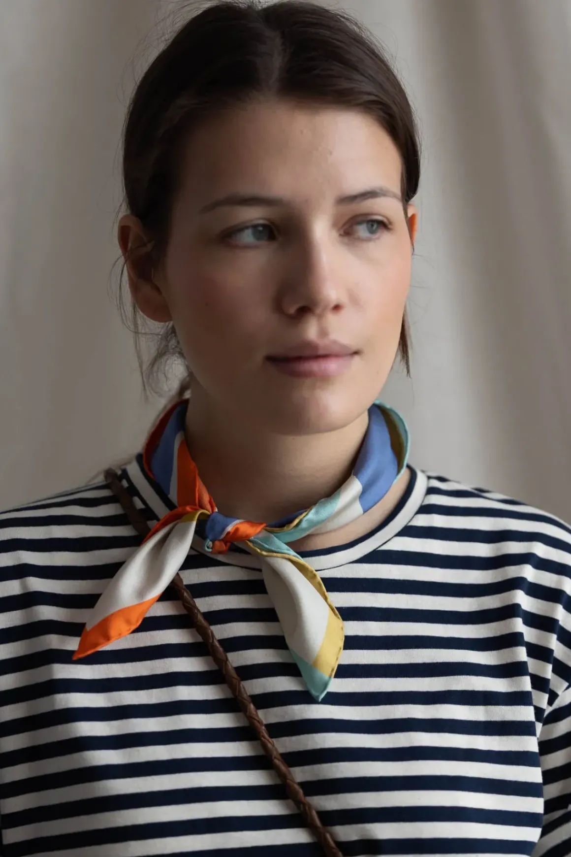 T-Skjorte - Classic Circular Tee Striped Mix Night