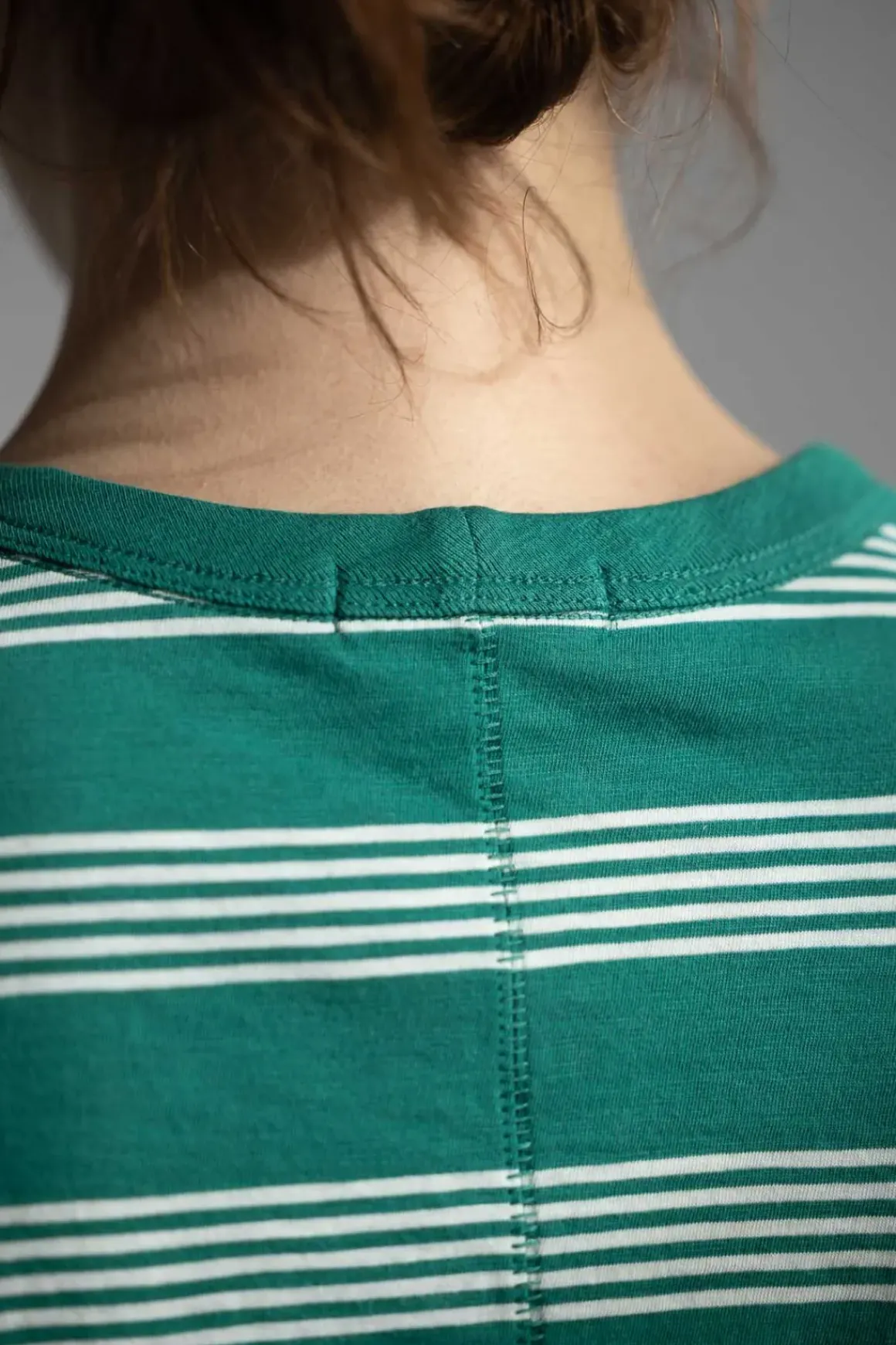 T-Skjorte - Slub Stripe Tee Green Mult