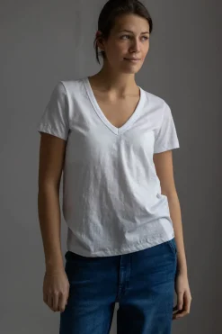 T-Skjorte - The Slub Vee Bright White