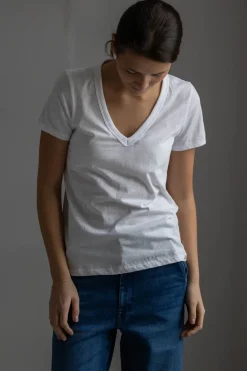 T-Skjorte - The Slub Vee Bright White