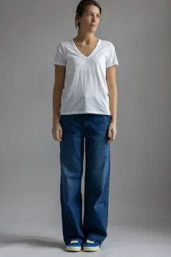 T-Skjorte - The Slub Vee Bright White