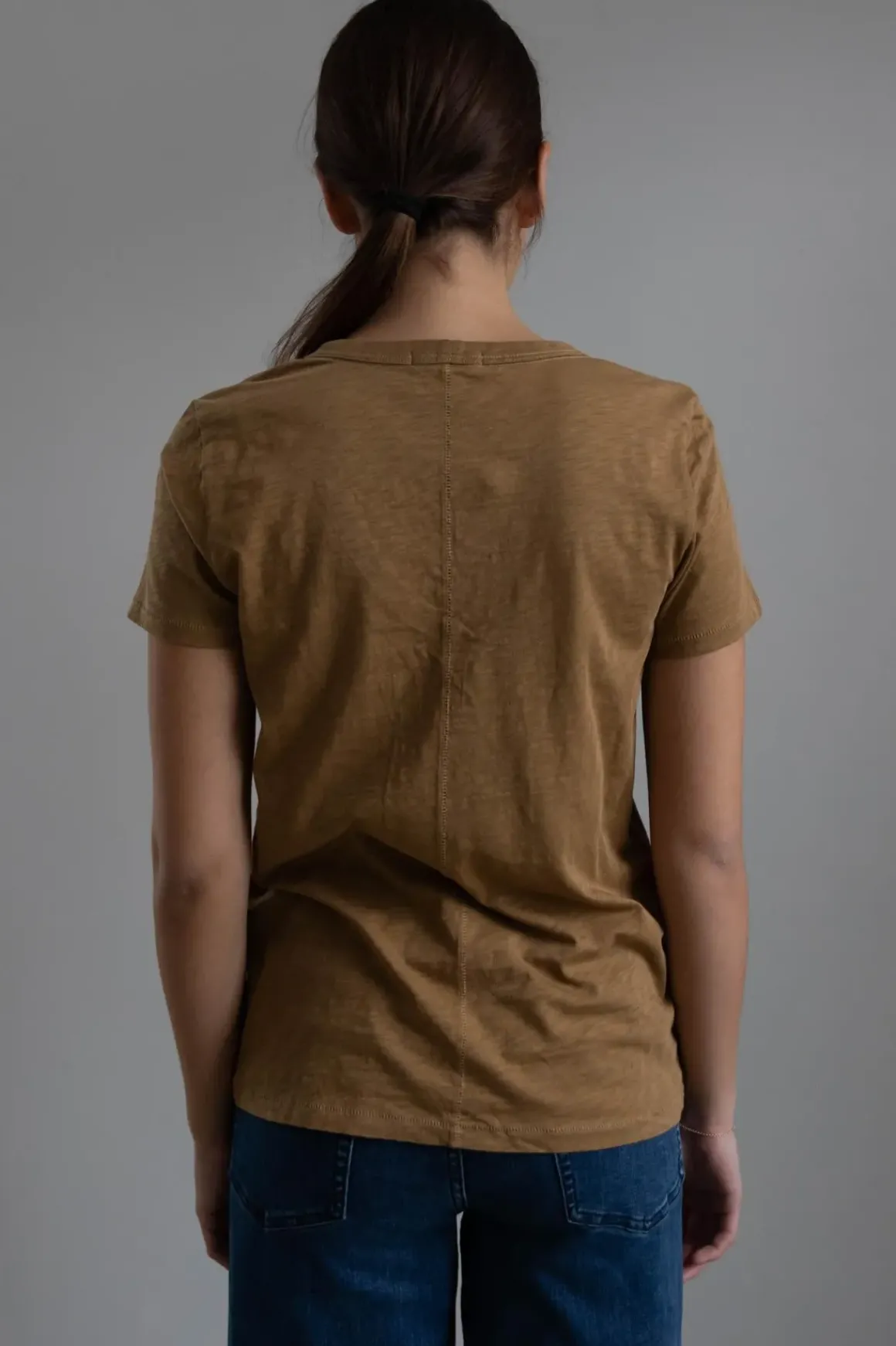 T-Skjorte - The Slub Vee Khaki