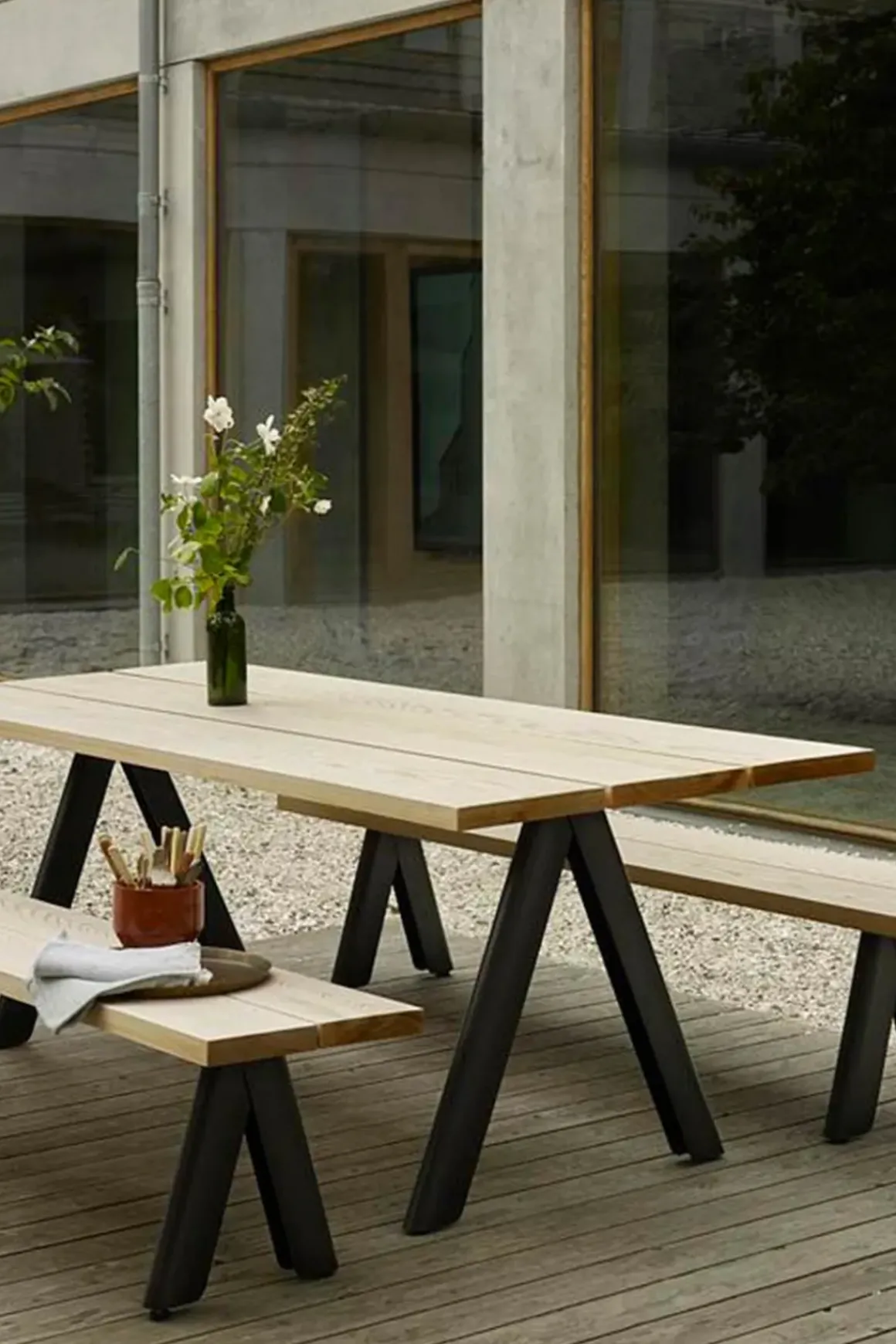 Utebord - Overlap 220x90xh74cm Anthracite Black