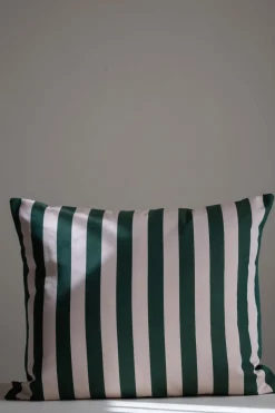 Utepute - Barriere 50x60cm Light Apricot/Dark Green Stripe