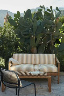 Utesofa - Virkelyst 2-Seter Teak/Golden Yellow Stripe