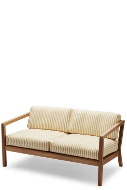 Utesofa - Virkelyst 2-Seter Teak/Golden Yellow Stripe