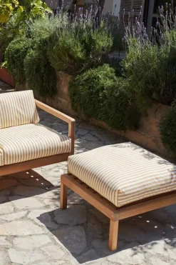 Utesofa - Virkelyst 2-Seter Teak/Golden Yellow Stripe