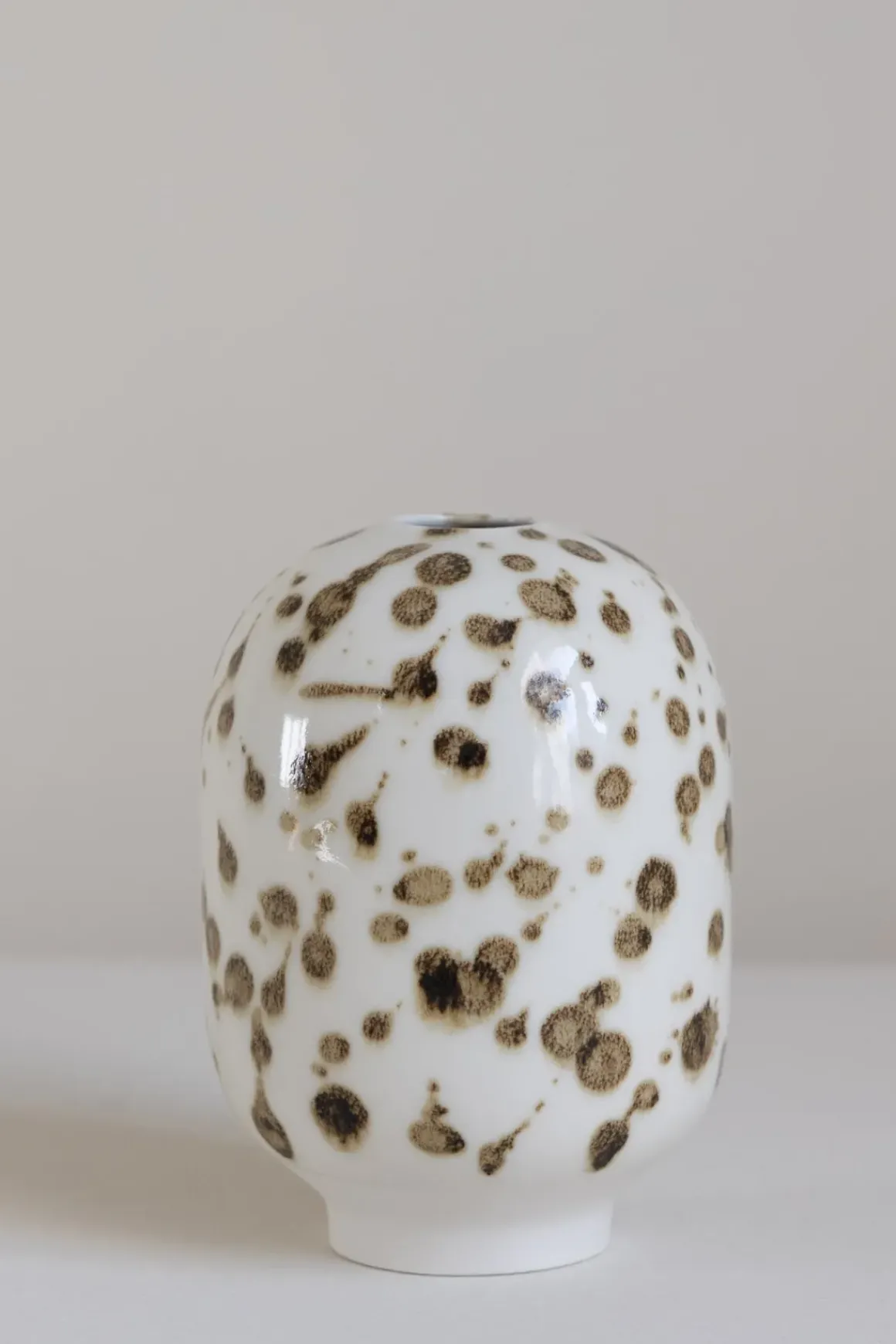 Vase - Plum Brown Dots