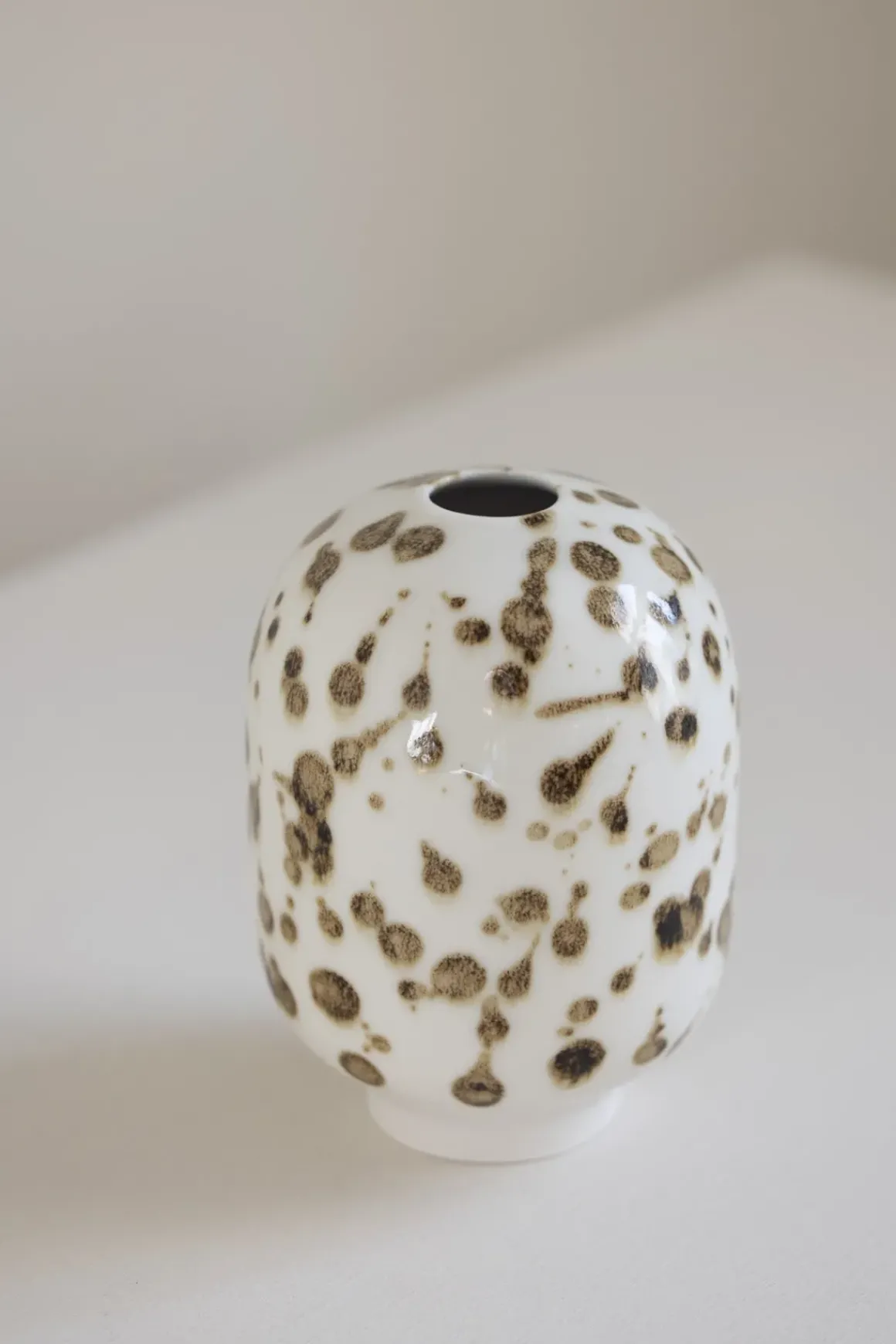 Vase - Plum Brown Dots