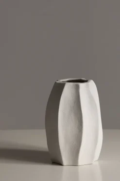 Vase - Struktur H23cm Naturhvit