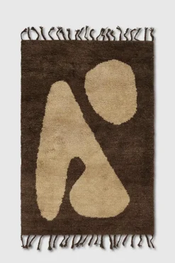 Veggteppe - Abstract Rug 80x120cm Brown/Off-white