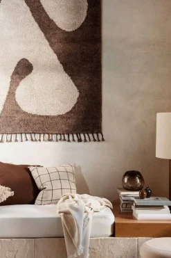 Veggteppe - Abstract Rug 80x120cm Brown/Off-white